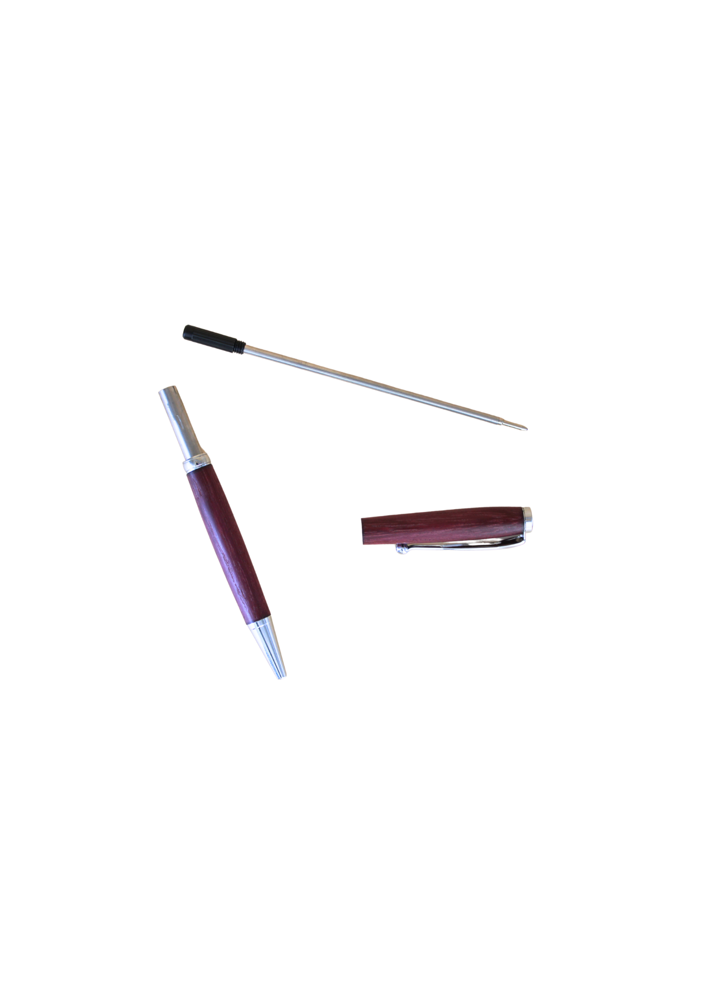 Pack 3 stylos en bois d'amarante