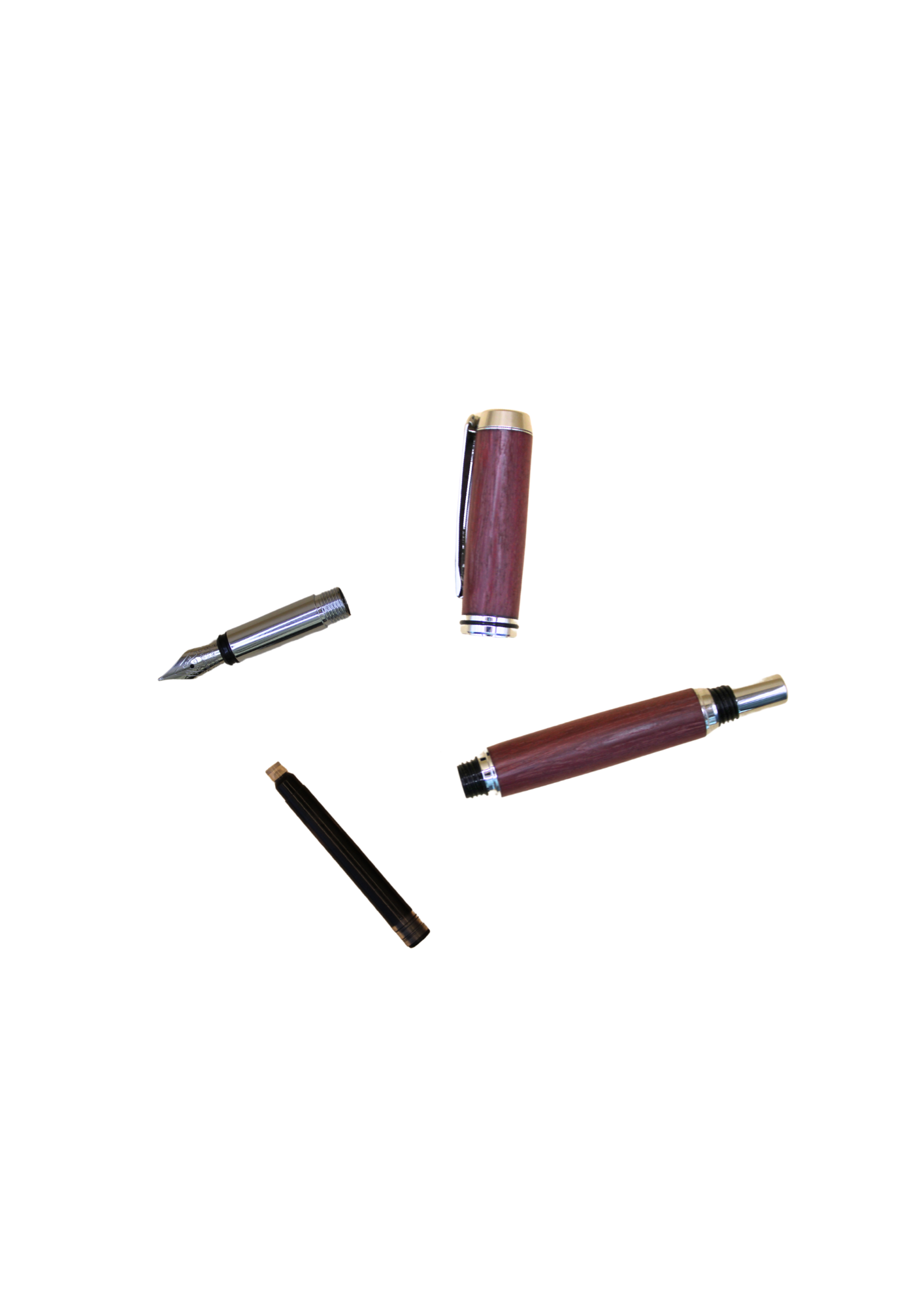 Pack 3 stylos en bois d'amarante