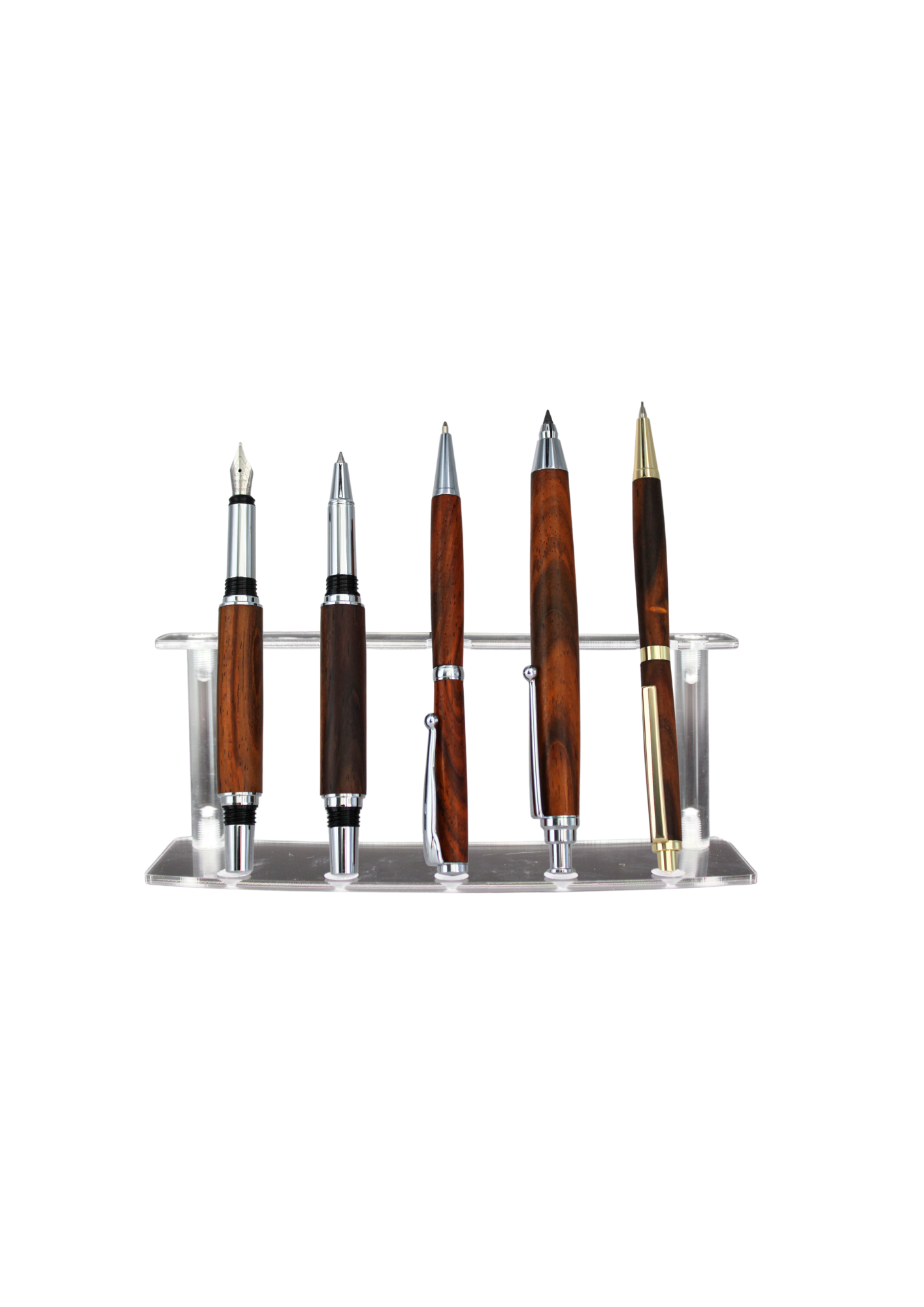 Pack 3 stylos et 2 crayons en bois de cocobolo