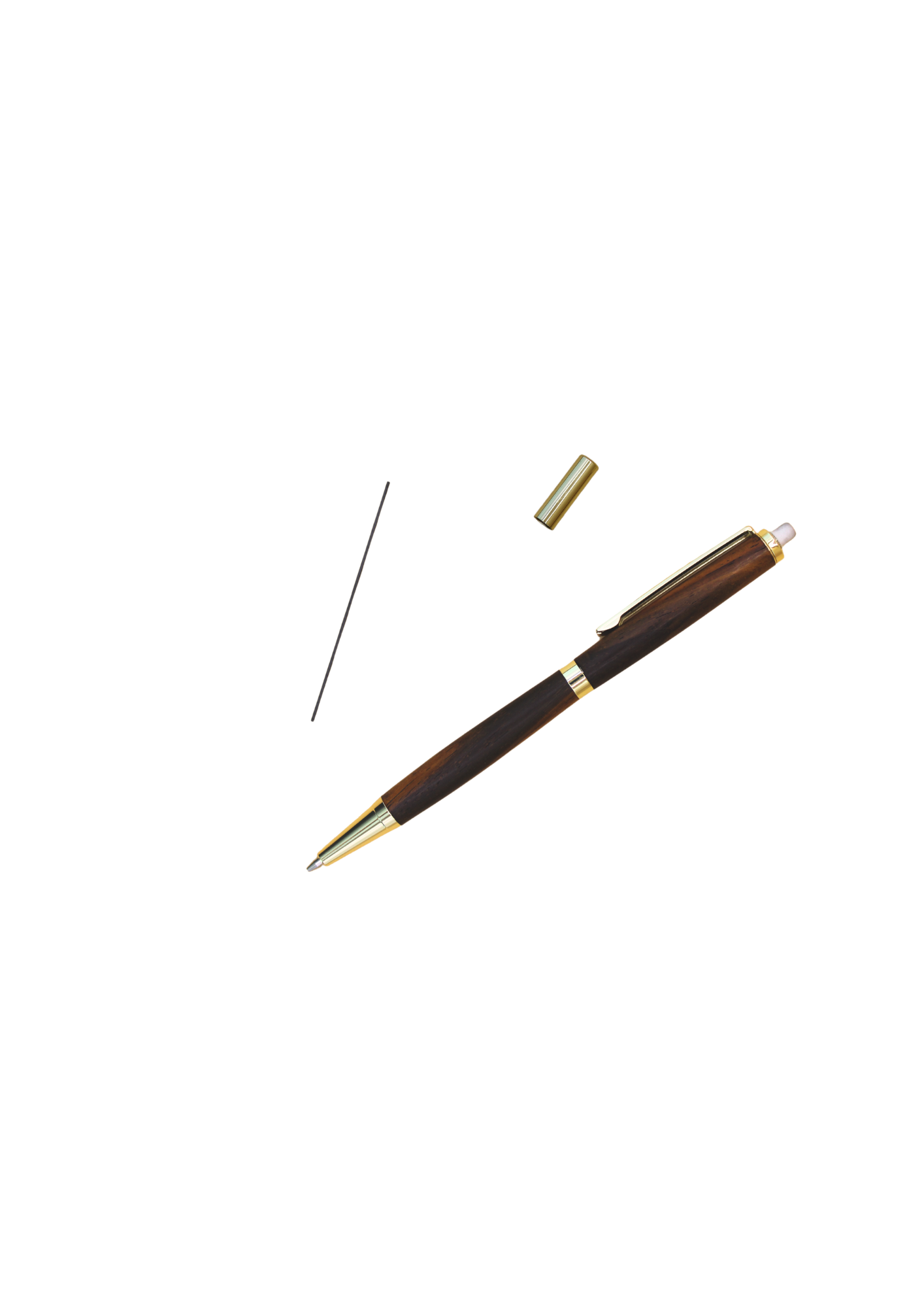 Pack 3 stylos et 2 crayons en bois de cocobolo